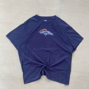 Vintage Navy and Orange Reebok Denver Broncos Tee